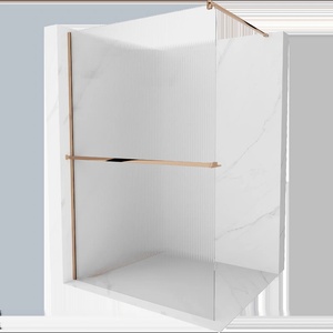 Mexen Kioto+ душ панели с рафт Walk-in 130 x 200 см, райета, розово злато - 800-130-121-60-09 (800-130-121-60-09)