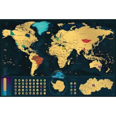Stieracia mapa sveta - Slovenská verzia Deluxe XXL