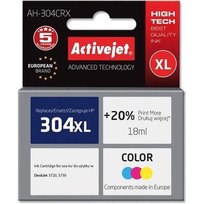Activejet Мастило Activejet AH-304CRX (заместител за HP 304XL N9K07AE, Premium, 18 ml, 400 страници, цветно) (AH-304CRX)