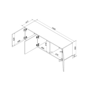 Cama meble Cama 3D RTV шкаф ALMA 150x41.5xH55 кашмир (ALMA 400006)