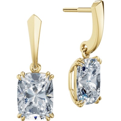 DF dámske náušnice 6439, žluté zlato s laboratorními diamanty o celkové váze 6.00 ct VS1/F