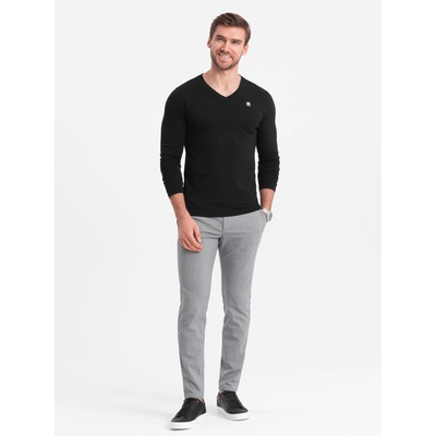 Ombre Clothing Черна мъжка тениска с V-образно деколте Ombre Clothing Ombre Clothing | Cheren | МЪЖЕ | S
