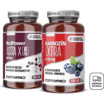 CarnoMed RedPower Asta X 120 kapsúl 8 mg + Karnozín EXTRA 120 kapsúl