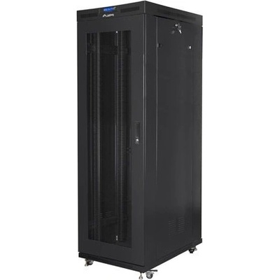 Lanberg Комуникационен шкаф Lanberg rack cabinet 19" free-standing 42U/800x1000 (flat pack) with mesh door lcd black v2 (FF01-8042-23BL)
