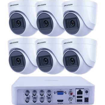 HIKVISION Комплект 6 Куполни Камери Hikvision ZK61820W с Нощно Виждане 20m (ZK61820W)
