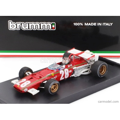 Brumm Ferrari F1 312b N 28 Belgium Gp 1970 Ignazio Giunti With Driver FigureČervená Bílá 1:43