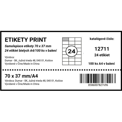 Etikety print 70 x 37 mm A4/100ks