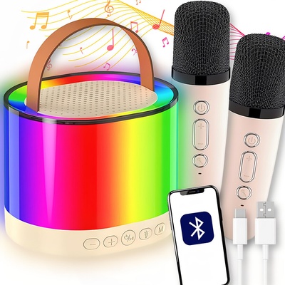 MINI KARAOKE SÚPRAVA 2x MIKROFÓN + BEZDRÔTOVÝ REPRODUKTOR PRE DETI