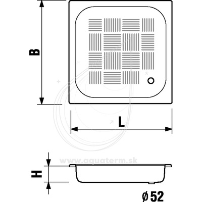 JIKA SOFIA oceľová štvorcová vanička, Antislip 80 x 80 cm biela 2.1408.0.000.011.1