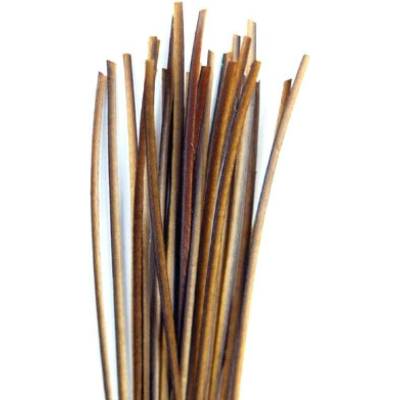 Quill & Fly Stripped Peacock Quills 25 pcs olivová
