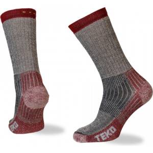 TEKO MERINO Трекинг чорапи eкo TREK 4.0, сиво-червени (SOX9905ECC34CL)
