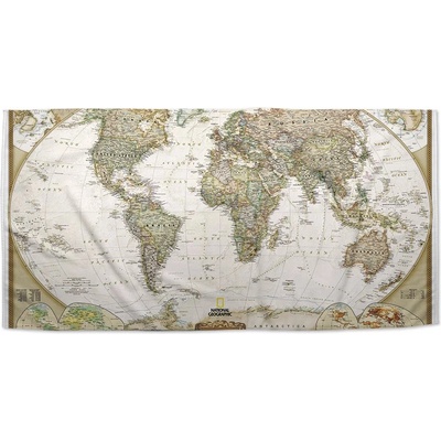 Sablio Ručník s potiskem Mapa světa 50 x 100 cm