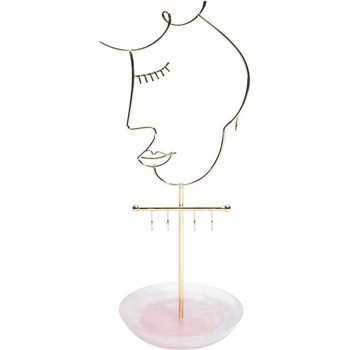 Stackers Стойка за бижута Face розов кварц (75479)