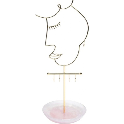 Stackers Стойка за бижута Face розов кварц (75479)