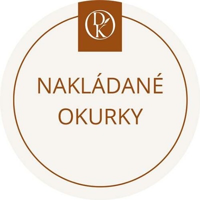 Davídkovo koření Etiketa Nakládané okurky béžová průměr 4,5 cm 1 ks