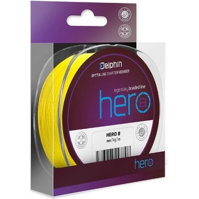 Delphin šnúra Hero 8 Fluo Žltá 300m 0,22mm 17,7kg