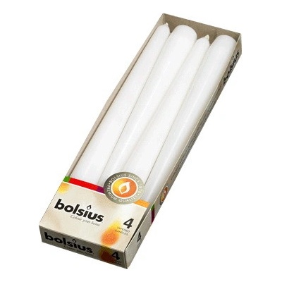Bolsius Kónické svíčky bílé 245/24 mm 4 ks
