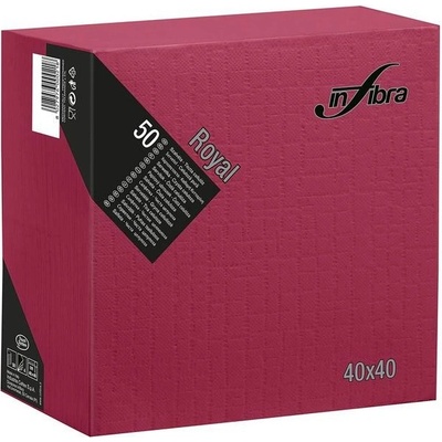 Infibra papírové ubrousky Royal 4V bordó 50ks 40x40cm