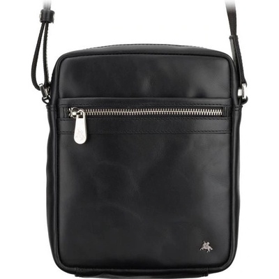 Značková pánska kožená taška cez rameno KT170 čierna