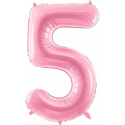 vybavsenaparty Fóliová číslice baby pink '5' 86 cm
