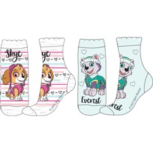 Paw Patrol Tlapková patrola Dievčenské ponožky mentolová prúžok Mix farieb