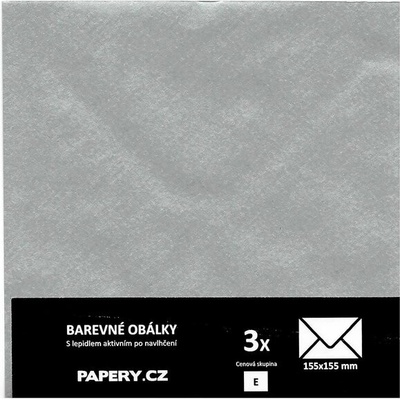 barevná obálka 155X155 STŘIBRNÁ METALICKÁ, 3 kusy, 100 gm2, olizová HBLR 053