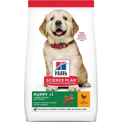 Hill's Суха храна за подрастващи кученца от едри и гигантски породи Hill's Science Plan Large Breed Puppy, с пилешко