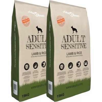 vidaXL Premium Adult Sensitive Lamb & Rice 2x15jg