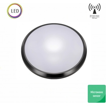 Mitea Lighting M271-C - LED плафон с микровълнов сензор, 12W, 850lm, 6000K, IP20, черен