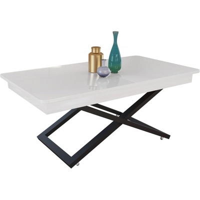 IVM BG Разтегателна маса Барселона с повдигащ механизъм - бял гланц