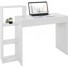 ML-Design stôl s policou, 110x72x40 cm, biely, z lisovanej dosky