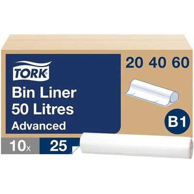 Tork Торби за събиране на отпадъци, 50 л, система b1, 25 бр. , tork, прозрачни 204060 (204060)