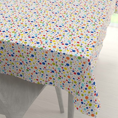 Biante Dětský bavlna ubrus Sandra SA-006 Barevné puntíky na bílém 60x100 cm