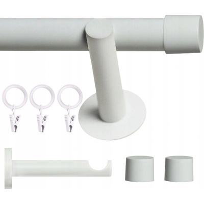 VOPPI GARNÝŽ JEDNOŘADÁ LOFT S ŽABKAMI 19MM 320 CM BÍLÁ