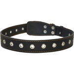 COLLAR Кожен нашийник за кучета - 76см, 35мм - черен