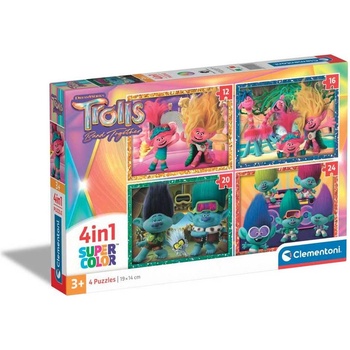 Clementoni 4 в 1 Пъзел Trolls 3