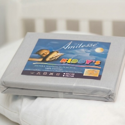Amido Exquisit napínacia plachta zo 100 % bavlny jemný deluxe sivá Jersey 60x120