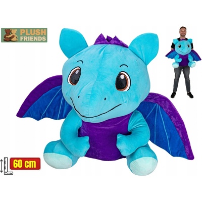 Plush Friends drak modrý 60cm sedící 0m+