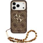GUESS Калъф за iPhone 17 Pro - Hardcase 4G Classic Logo with Strap (GUHCP18LP4GMGSCW) - Guess - Кафяв