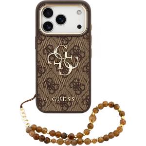 GUESS Калъф за iPhone 17 Pro - Hardcase 4G Classic Logo with Strap (GUHCP18LP4GMGSCW) - Guess - Кафяв