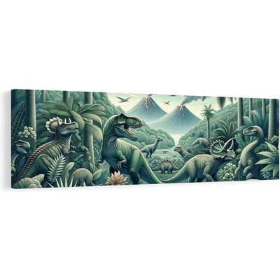 Obraz divoký svět dinosaurů - 90x30