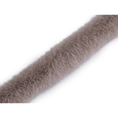 Dekorační kožešina šíře 3 cm, délka 100 cm - světle béžová