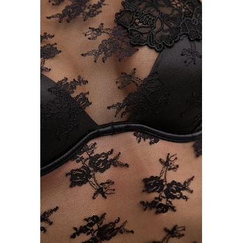 Guess Боди Guess LOUISE в черно от полупрозрачна материя с изчистен дизайн O5YM02 KCVX0 (O5YM02.KCVX0)