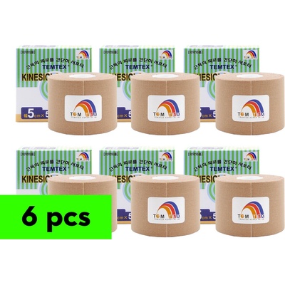 Temtex Tape béžová 6 ks 5 cm x 5 m