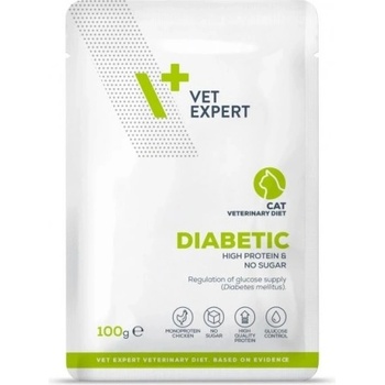 VetExpert Diabetic Diet Cat - пауч за котка, предназначена за пораснали котки, борещи се с диабет, 100 гр, Vet Expert - Полша