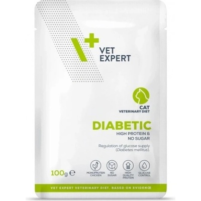 VetExpert Diabetic Diet Cat - пауч за котка, предназначена за пораснали котки, борещи се с диабет, 100 гр, Vet Expert - Полша