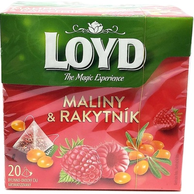 Loyd Bylinno ovocný čaj aromatizovaný s príchuťou maliny s rakytníkom 20 x 2 g