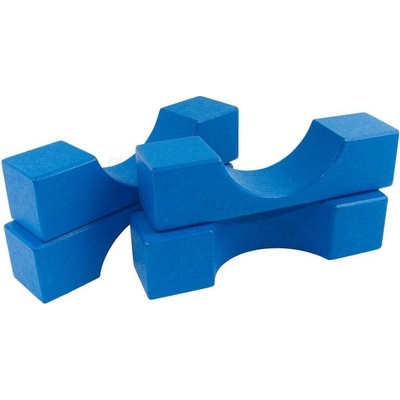 DrKO Dřevěný most velký 16 x 4 x 4 cm 1ks modrá