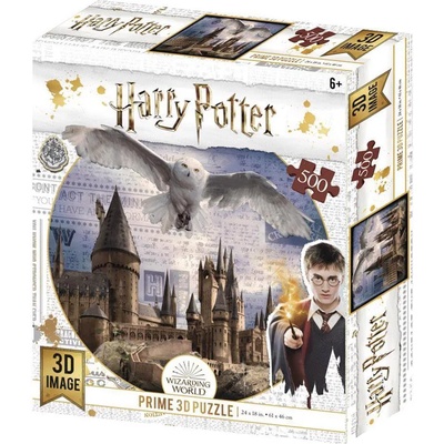 Prime 3D - Puzzle Harry Potter: Hogwarts Castle & Hedwig 3D - 500 piese