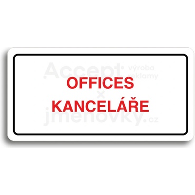 ACCEPT Piktogram OFFICES - KANCELÁŘE - bílá tabulka - barevný tisk